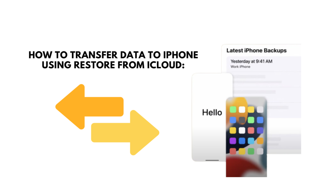 transfer data to iphone & restore from icloud