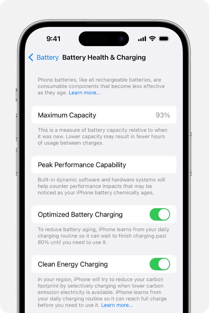 battery health iphone